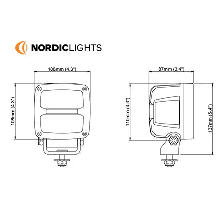 Työvalo Nordic Scorpius Pro 445 50w 12/24v Erittäin Leveä Valokeila 52W