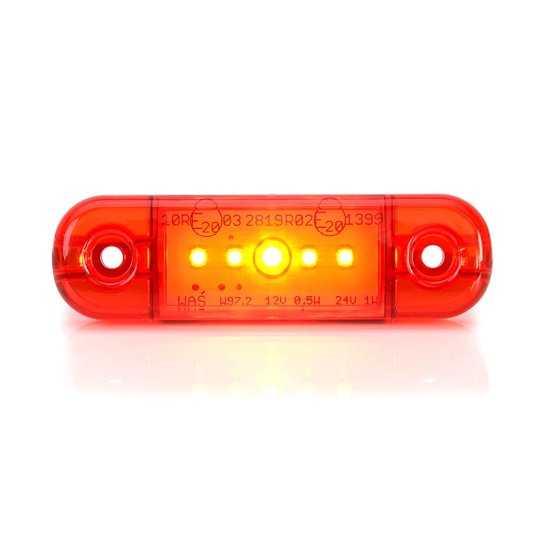 WAS 708 Slim LED Äärivalo - Punainen 12-24V