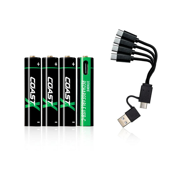 Ladattava Paristo Coast AAA USB-C 1,5V (4 kpl)