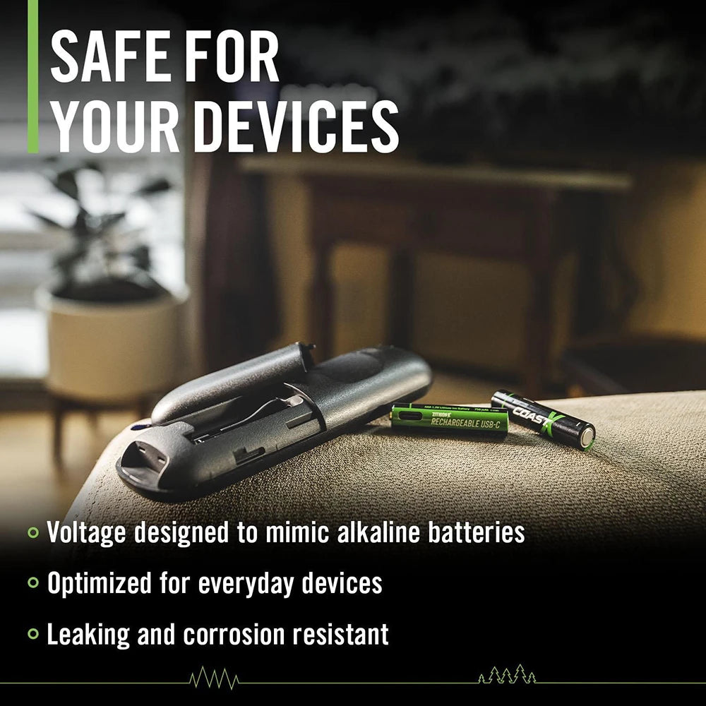 Ladattava Paristo Coast AAA USB-C 1,5V (4 kpl)