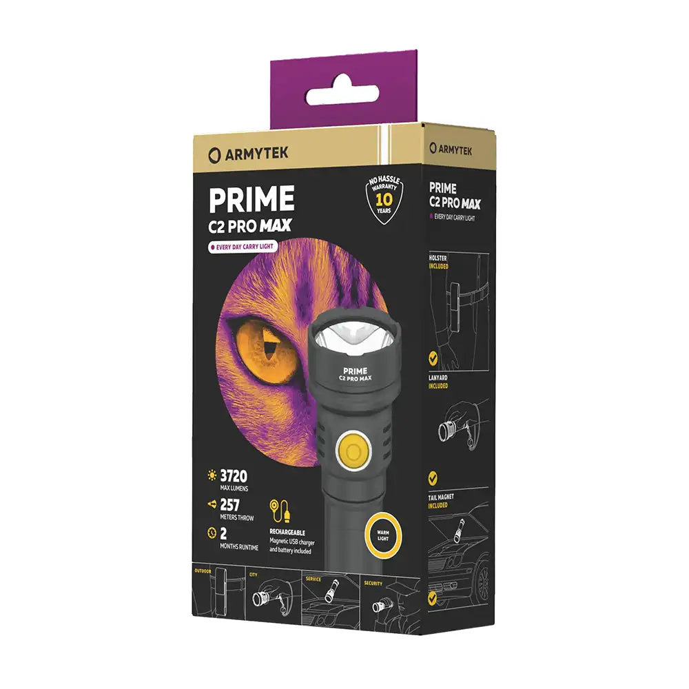 Taskulamppu Armytek Prime C2 Pro Max Lämmin Sävy 3720 lm