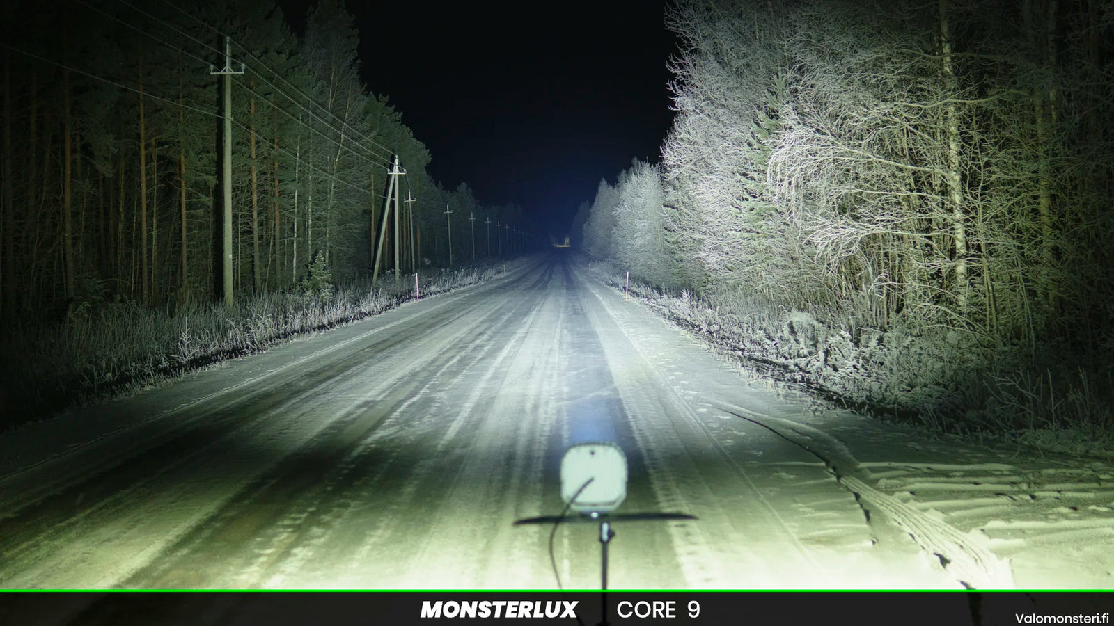 Monsterlux Core 9 LED-lisävalo Mustalla Rungolla