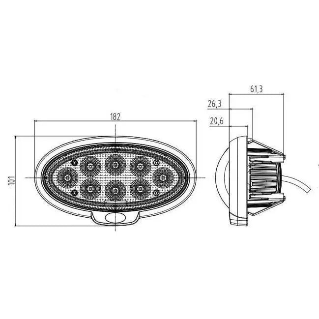 John Deere 6R/7R/8R-sarja LED-työvalo Revon RTV411 40W