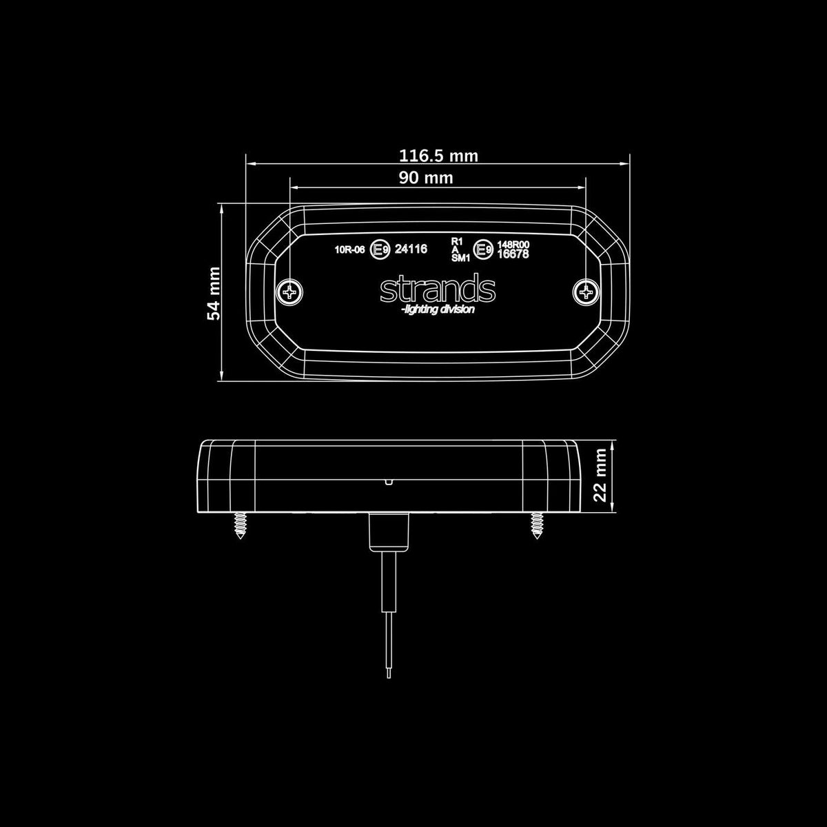 Strands For9T Scale LED Äärivalo, Valkoinen